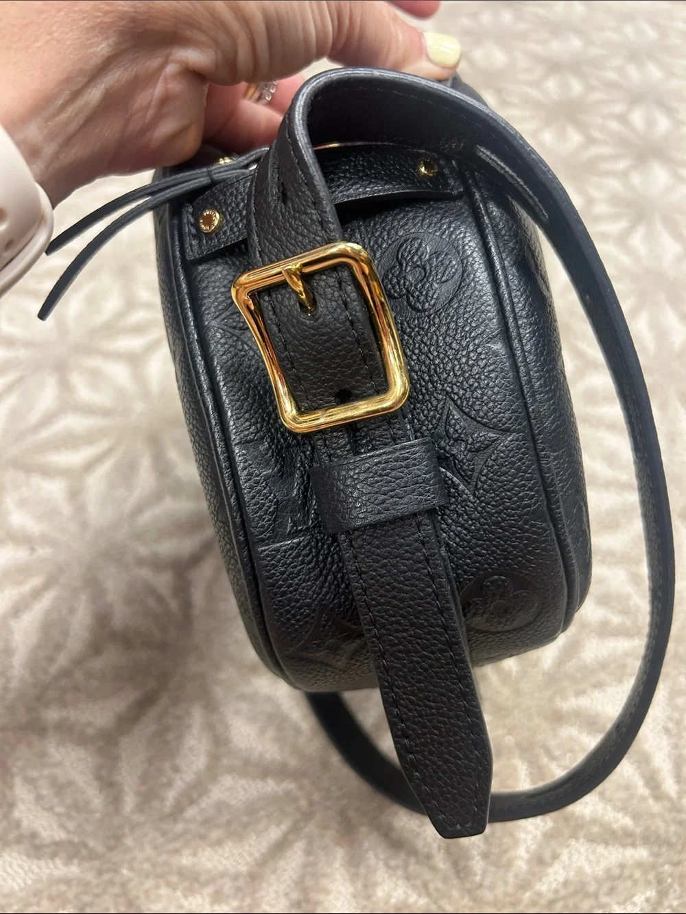 Louis Vuitton Boite Chapeau empriente Crossbody with Gold Hardware